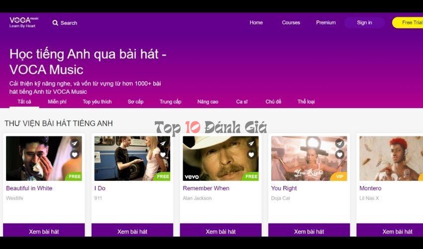 music.voca.vn - Trang Web học Tiếng Anh
